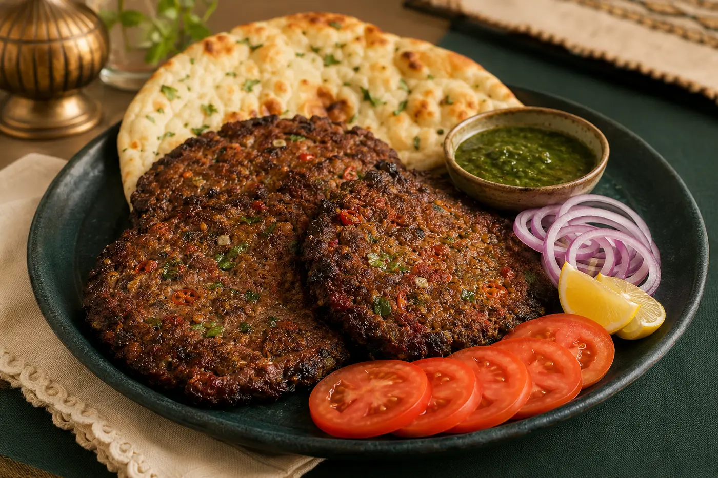Pakistani chapli kabab made with TAVAAZO Chapli Kabab Masala